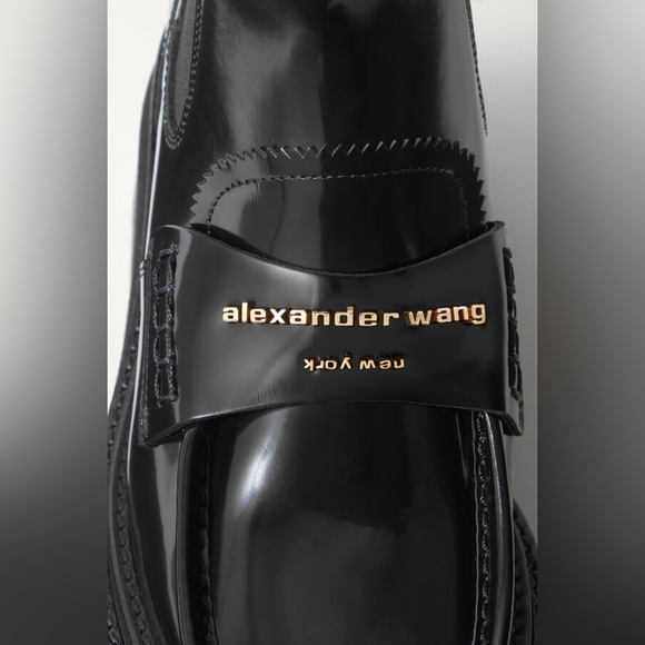 New Alexander Wang Black Carter Ankle Platform Loafer Patent Leather Boots Sz 41 - Picture 4 of 11